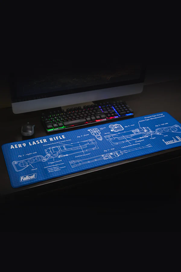 Fallout Laser Rifle Schematics Oversized Mouse Pad