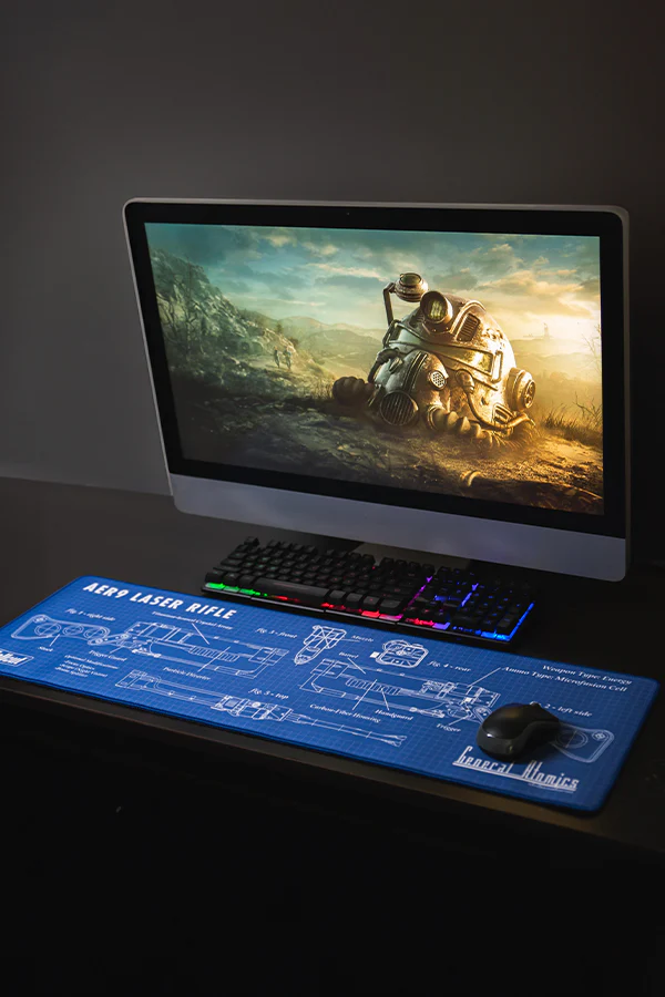 Fallout Laser Rifle Schematics Oversized Mouse Pad