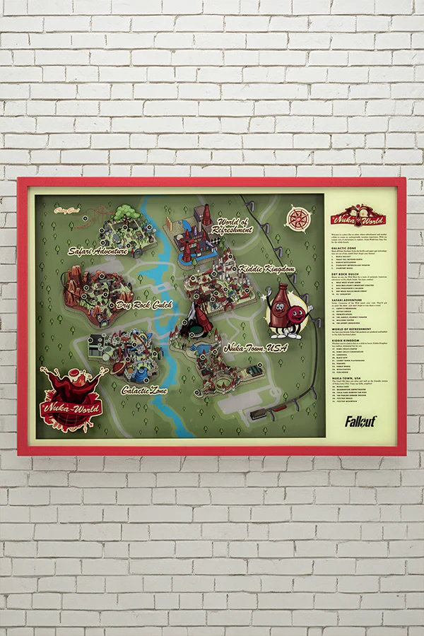 Fallout Nuka-World Map Light-Up Shadowbox